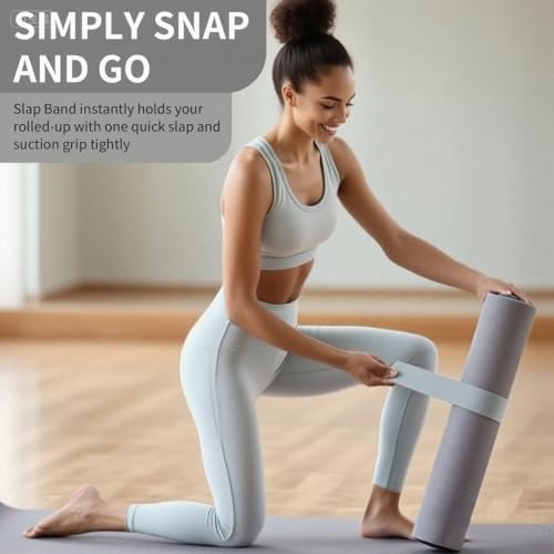 Yoga Mat Carrier Strap, Adjustable Thick Straps Sling for Carrying Large Mats, Stretching Band - color: Slap Band Grey
