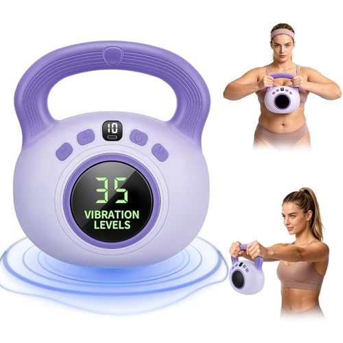 Electric Vibration Kettlebell for Men Women – 35-Level Fitness Weight with 9 Modes, Full Body Sculpting Exercise Machine, Muscle Toning Gym Equipment with Anti-Slip ABS Handle