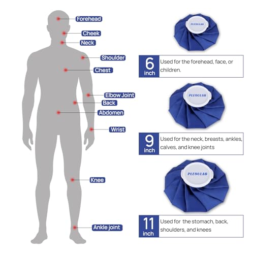 Ice Bag for Injuries, Reusable Ice Packs for Injuries, Hot & Cold Therapy and Pain Relief with Elastic Breathable Support Wrap, No-Leak Elastic Breathable Ice Bags, 4-Pack, 3 Sizes (6"/9"/11") - size: 6, 9, 11 Inch Set with Wrap