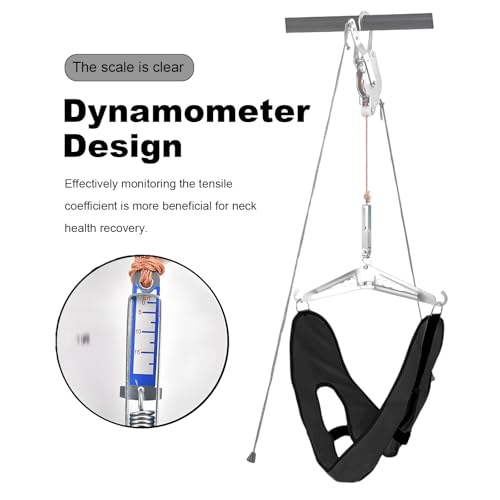 Adjustable Neck Traction Device, the Hook Design is controllable, the Gear Design Does not Need to Hang Heavy Objects, Easy to use, Effectively relieves Neck Pain, Suitable for Home or Outdoor