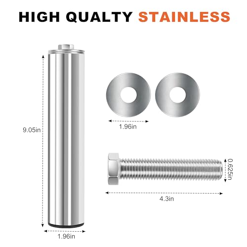 EVERYMATE Weight Plate Holder Power Rack Attachment 2 Inch Olympic Plate Storage Power Squat Rack Holder Weight Plates for 2x2 3x3 2x3 Power Cage Accessories Weight Plate Rack - color: C-5/8" hole(4pack)-Stainless Steel