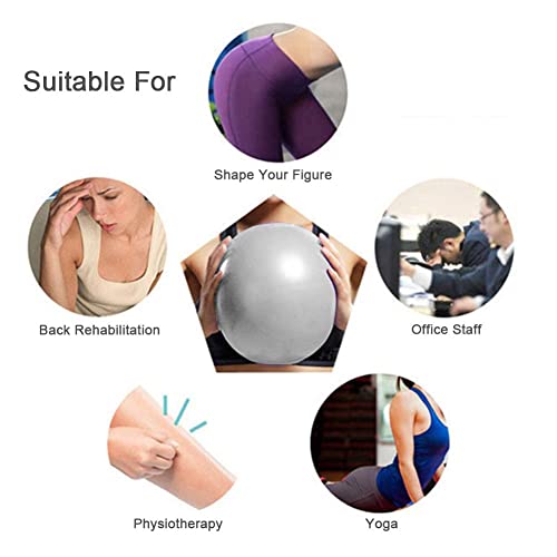 2 Pack Exercise Balls, 8-9 Inch Mini Pilates Yoga Balls, Anti-Burst Small Fitness Balls for Pilates, Yoga, Core Training and Physical Therapy, Improves Balance - color: Gray
