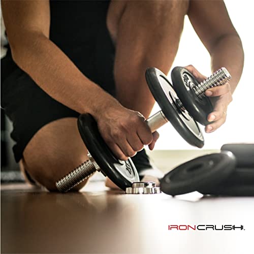 Standard 1 inch Cast Iron Weight plates - Superior Hammertone Finish, Wider Range 1.25-50 lbs Weights. Ideal for Dumbbell Handles, 1in Barbells, Adjustable Kettlebell Handles - Sold in Pairs - color: 25lb (Set of 2)