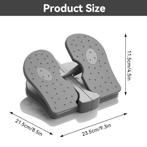 Mini Stepper Trainer, Reinforced Nylon Foot Stepper Exercise Machine Quiet Stair Stepper Foldable Leg Exerciser Peddle for Home Office - color: Grey