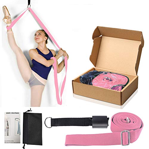Leg Stretcher, Door Flexibility & Stretching Leg Strap - Great for Ballet Cheer Dance Gymnastics or Any Sport Leg Stretcher Door Flexibility Trainer Premium Stretching Equipment - color: Pink