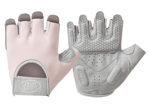 SUJAYU Workout Gloves for Women & Men, Anti-Slip Fingerless Gloves for Weightlifting, Mens Workout Gloves Gym Gloves Fitness Gloves - color: Pink, size: Medium
