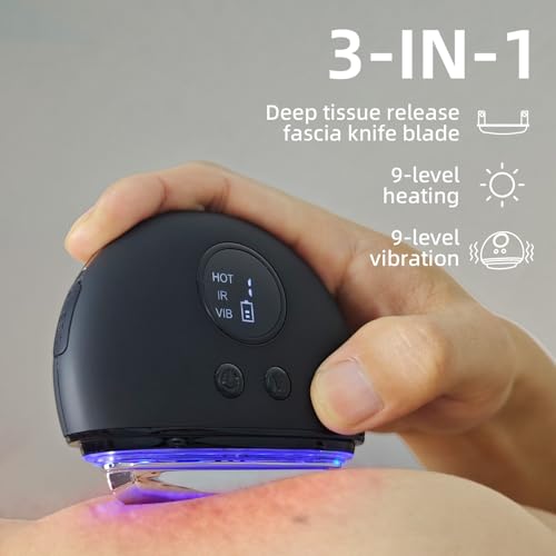 NHO Electric Fascia Knife, Heating and Vibration, Muscle Scraper Tool, Fascia Blaster, Fascia Tool Massage Tools for Deep Tissue, IASTM, Trigger Point Massage Tool, Gua Sha, Myofascial Release Tool