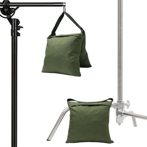 Aimosen 4 Packs Sandbags Military Green Weight Bags for Light Stand, Heavy Duty Saddlebags for Photography Backdrop Stand, Photo Video Tripod, Pop up Tent, Umbrella Base, Fishing Chair, Picnic Table - color: Green
