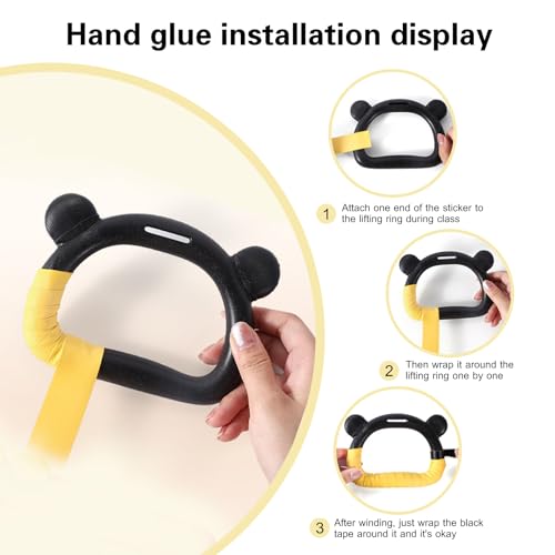 Kids Gymnastics Rings, Children's Home Gym Equipment, Children's Adjustable Strap Strength Training Rings, Pulling Rings for Physical Training - color: Yellow