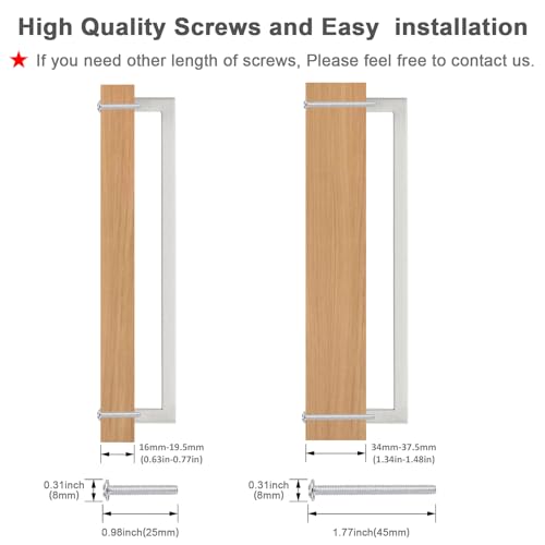 Probrico 5 Pack Hole Centers 10 inch Brushed Satin Nickel Cabinet Handles,Square Kitchen Drawer Pulls,Stainless Steel Dresser Pull Handle 10.5inch Length - color: Brushed Nickel, size: Hole Center: 256mm(10inch)