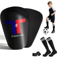 TOMIYO Mini Shin Guards Soccer,Small Extra Small Protective Equipment Pads | Small Tiny ShinGuards Kids Ages 4-6 Calf Protective Gear Fixed Straps and Socks, Light Soft EVA Reduce Impact for Player - color: Black, size: Small