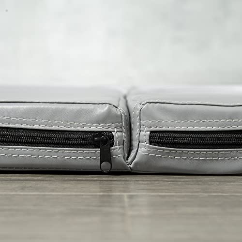 Soozier Pole Dance Mat, 2"T x 5'W Folding Pole Crash Mat for Home, Lightweight and Foldable - color: Light Grey