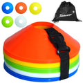Pro Disc Cones (Set of 50) | Drawstring Bag & Strap, for Soccer, Basketball, Football, Agility & Sports Drills Training