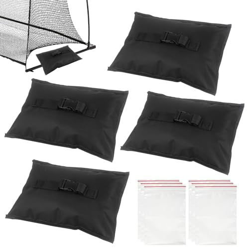 Klmnop 4PCS Sports Net Sandbags, Weighted Anchor Bags for Baseball Nets, Soccer Goals, Golf Nets, Football & Hockey Nets, Small Sand Bag for Weight Stability