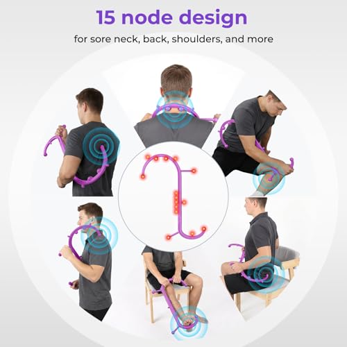 Detachable Trigger Point Massage Cane, Button-Release Design Massage Hook for Back, Neck & Shoulder Pain Relief, Pressure Point Massage Tool for Muscle Recovery (Large, Pink) - color: Pink, size: Large
