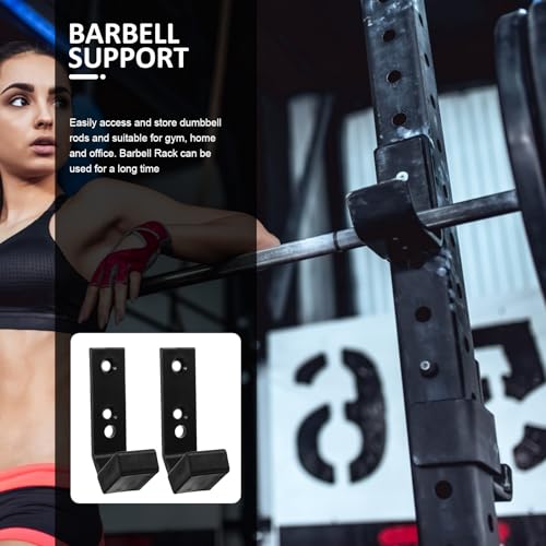 FOMIYES 2Pcs Wall Mounted Barbell Storage Rack Pa PP Fitness Equipment Holder Space-saving Dumbbell Rod Stand Compatible with Electroplated Bars Easy Installation and Stable Support