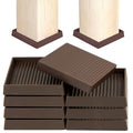 Furniture Pads Rubber Furniture Caster Cups, Anti-Sliding Bed Stopper Floor Protectors with Grip, 3x3 Square Non Slip Furniture Pads - Protect Any Flooring (Brown, 8 Pack) - size: 3" x 3" (Set of 8)-Square