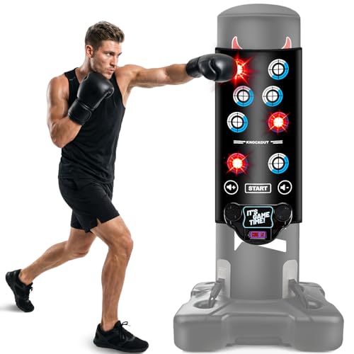 Interactive Punching Bag Boxing Music Pad, 6-Level Mode Punching Target Game with LED Lights and Score Display, Fun Fitness Training Equipment for Enhance Reflex/Strength(No Boxing Bag)