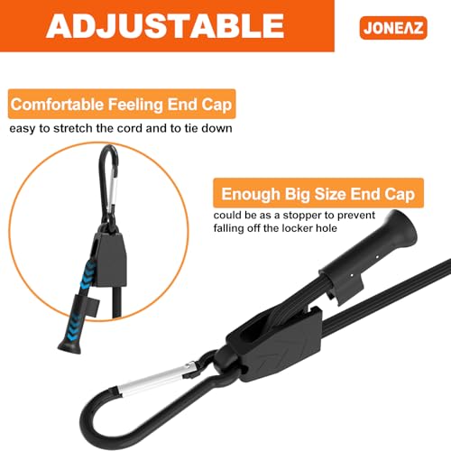 Adjustable Bungee Cords with Hooks, 8 Pack Heavy Duty 36-inch Shock Straps, UV Resistant & Durable Carabiner Clips for Outdoor Use - size: 36 in