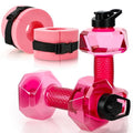 4 Pcs Water Aquatic Exercise Set 2 Ankle Wrist Swimming Weights 2 Water Aquatic Exercise Dumbbells PE Materials Dumbbell Aerobics with Non Slip Handle for Swim Pool Fitness Equipment