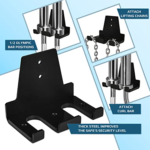 Yes4All Vertical Wall Mounted Olympic Barbell Holder, Barbell Storage Rack, Hanging Barbell Rack for Home Fitness Equipment - color: Black Vertical Wall Mounted - 2 Bars