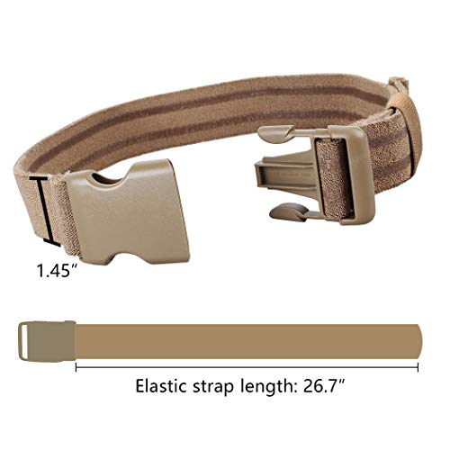 IDOGEAR Tactical Leg Strap Thigh Belt for Holster Knife Elastic Thigh Strap Outdoors EDC Leg Hanger with Quick-Release Buckle - color: Coyote Brown