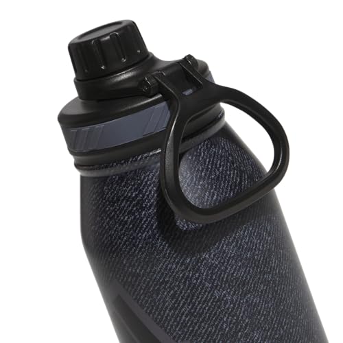 adidas Stainless Steel Metal Water Bottle 34 oz (1L) Screw Cap - color: Twill Black/Black/Grey Five