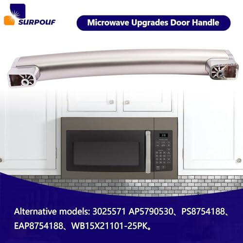 New Upgrade WB15X21101 Microwave Door Handle Compatible with GE Microwave PSA9120SF1SS JNM3163RJ1SS PVM9179SF2SS Replaces 3025571 AP5790530 PS8754188 EAP8754188