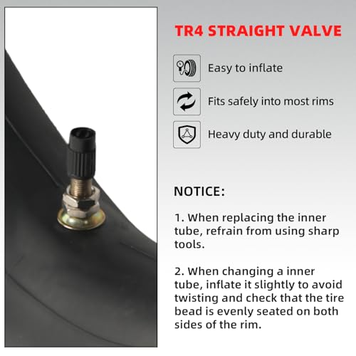 AR-PRO (2-Pack) 80/100-12 Dirt Bike Inner Tubes with TR4 Straight Valve, Replacement Standard Motorcycle Inner Tube 2.75/3.00-12 Heavy Duty, Compatible with Honda CRF70F/XR70, Yamaha TTR 90, and More - size: 2.75/3.00-12 (80/100-12)