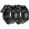 Lock-Jaw Flex Barbell Collars Olympic Barbell Clamps w/Magnet 2 Pcs – Heavy Duty Bar Clamps for 2” & 50mm Olympic Bars – Secure Weight Bar Clamps for Strength Training & Home Gym Accessories - color: Black