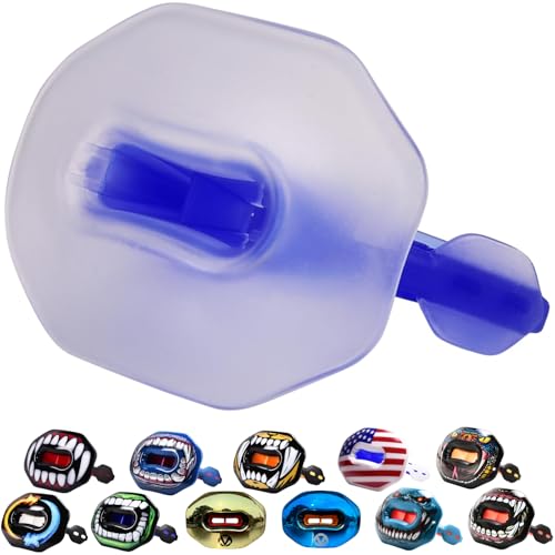 Oral Mart Flag Football Mouth Guard with 3D LipFit Design for Kids - Youth Football Mouthguard (No Boil) Cool Instant Fit Lip Guard Mouthpiece for Braces (Detachable Helmet Strap Included) - color: Invisible Guard