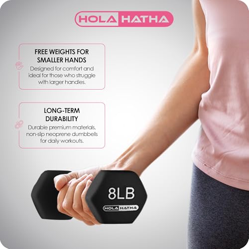 HolaHatha 1, 2 and 3 lb Neoprene Dumbbell Strength Training Weight Set with Rack - color: Blues, size: 56 LB