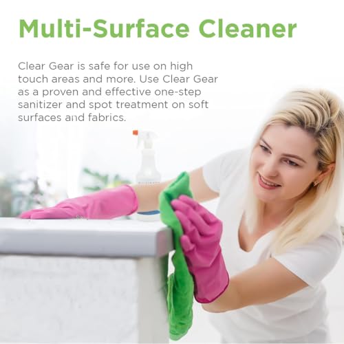 Clear Gear Disinfectant Cleaner, and Deodorizer For Sports Equipment, Gyms, and Fitness Centers - EPA-Registered, Hospital Grade, Made in USA - 1-Pack of 32 Oz Bottle Disinfecting Spray - size: 32 Fl Oz (Pack of 1)