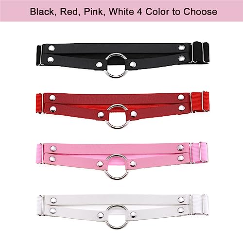 Adjustable O-ring Leg Garter, Elastic Thigh Garters Belt for Women, 1 Pair - color: White