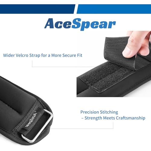 AceSpear Ankle Weights Sets for Men Women Kids 1lb 2lb 3lb 4lb 5lb Leg Weights Arm Wrist Weights Gym for Foot Exercise Training Workout Walking Jogging Yoga - color: Black, size: 3 lbs x 2