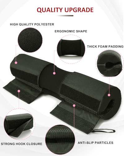 Barbell Squat Pad Set- Nylon Padding AntiSlip- Thick Foam Barbell Pad for Squats Cushion,Lunges&Bar Padding for Hip Thrusts -Standard Olympic Weight Bar Pad (Wrist Straps Weightlifting-Ankle Straps) - color: ArmyGreen