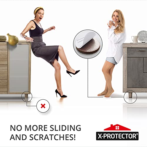 Non Slip Furniture Pads 36 pcs 1" X-Protector - Premium Furniture Grippers - Self-Adhesive Rubber Feet Furniture Feet - Ideal Non Skid Furniture Pad Floor Protectors - Keep Furniture in Place! - size: 1 inch 36 Round