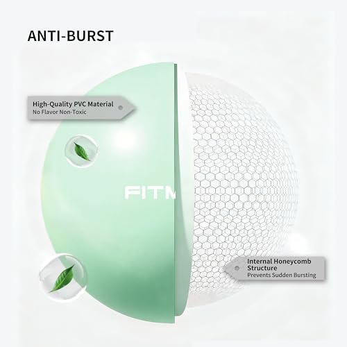 FITMIND_Pilates Ball 10 Inch Anti-Burst Slip Resistant Mini Yoga Ball for Fitness, Core Training, Physical Therapy, Balance, Stability, Stretching 200kg 440lbs Capacity - color: Green