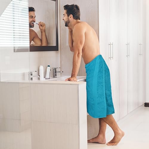 Commercial Bulk Pack of 12 Large Bath Towels – 100% Cotton Terry 24" x 50" – Ideal for Hotels, Salons, Gyms, Spas & Institutional Use – Teal Blue - color: Teal, size: 24"x50" - PK 12