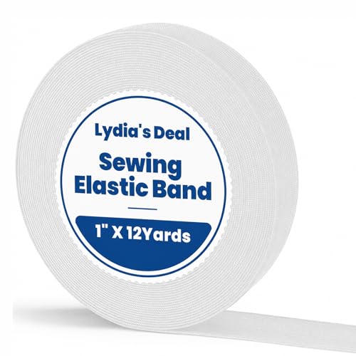 Lydia's Deal Elastic Bands for Sewing Wide 1 Inch x 12 Yards,High Elasticity Knit Elastic Spool Elastic Straps for Wig -White - color: White, size: 1 Inch * 12 Yards