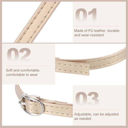 uxcell Replacement Ankle Strap for Heels Detachable Shoe Straps PU Leather Shoe Band - color: Champagne Gold