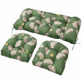 Wicker Chair Cushions Set, 2 U-Shaped Cushions & 1 Loveseat, Waterproof Outdoor Loveseat Cushion for Patio Furniture, Settee Bench Pad All Weather,Ginkgo - color: Ginkgo