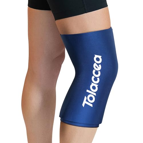 Tolaccea Hot & Cold Therapy Flexible Ice Packs Cold Therapy Compression Sleeve Reusable Gel Pack for Injury Cold Wrap for Knee Calf Elbow (Large (Pack of 1), Blue) - color: Blue, size: Large