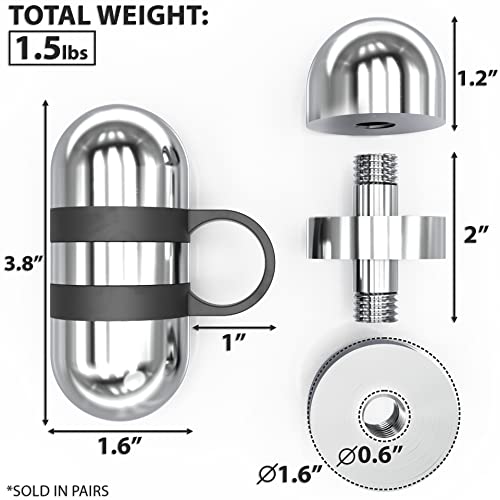 Synergee Cardio Hand Weights. Steel Hand Weights Dumbbell Set with Anti-Slip Silicone Finger Loop for Workout, Fitness, Training for Men and Women. Sold In Pairs. Available in 1lb, 1.5lb and 2lb Sets - color: 3LB Chrome