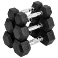 Hex Dumbbell Set, Rubber Encased Exercise & Fitness Dumbbells for Home Gym, Weights Dumbbells Set, Hand Weights for Strength Training - size: 60 Lb Set(Pair of 5, 10, 15)