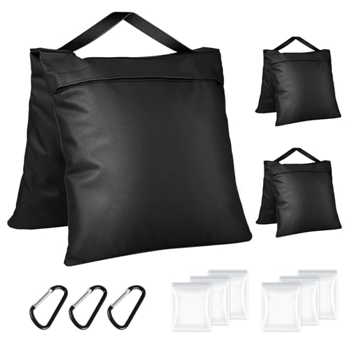 3 Packs Sandbags Weight Bags for Photo Studio, Heavy Duty Saddlebag for Canopy, Umbrella Base, Backdrop Stand, Photo Tripod, Picnic Table,Fishing Chair - size: 3 PCS