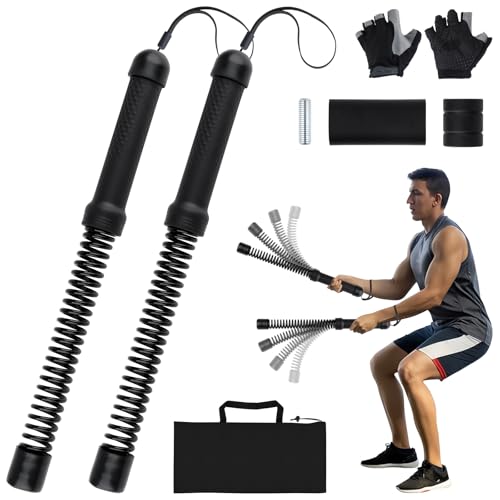 Ropeless Battle Ropes for Home Gym with Non-Slip Gloves, 2Pcs Portable Cordless Home Gym Equipment，Weighted Ropeless Battle Ropes for HIIT Workouts, Cardio, Muscle Training (Black) - color: Black