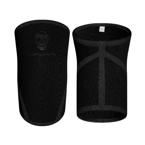 Gymreapers Elbow Sleeves for Weightlifting Powerlifting and Bench Press Support and Compression for Tendonitis Pain Relief 5mm Neoprene Training Gear for Men and Women - color: Black/Black, size: Small