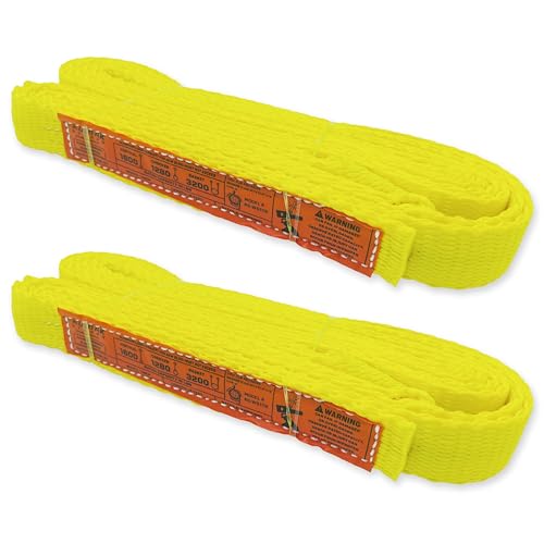 1-Ply Lifting Sling Straps 1”x 12ft - 1650lbs Vertical Capacity Heavy Duty Flat Eye Lift Sling, for Rigging Moving Towing Hoisting -2Pack - Kodiak Straps - color: 2 PACK, size: 1inch x 12ft