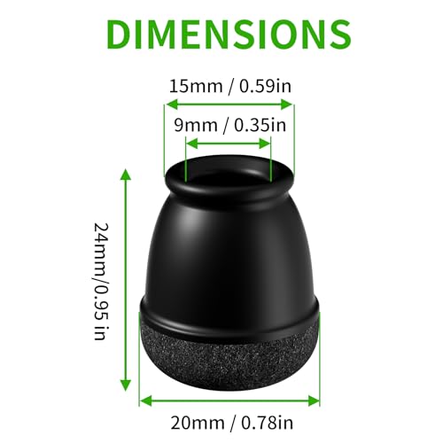 24 Pcs Extra Small Chair Leg Floor Protectors, Silicone Chair Leg Protectors for Hardwood Floors, Round Felt Pads Caps Chair Leg Covers to Protect Floors from Scratches & Noise(Black, Fit 0.35"-0.55") - size: XS-24PCS-(Fit:0.35-0.55 inch)-Black